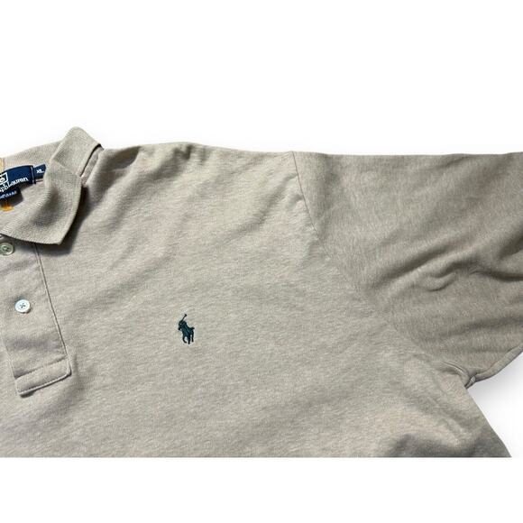 VINTAGE Ralph Lauren Polo Shirt Mens XL Gray Green Pony 100% Cotton Made in USA - Picture 3 of 10